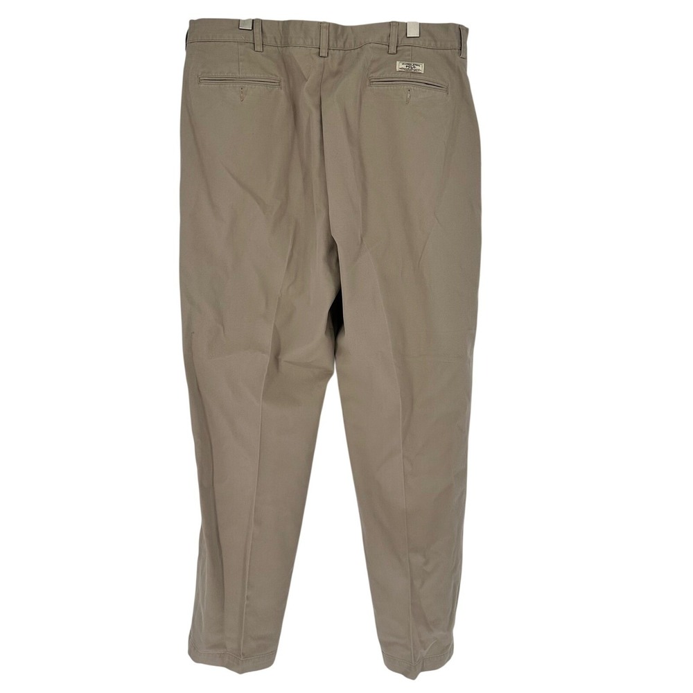 Vintage Polo Ralph Lauren Andrew Pants Chinos Men 42X32 90s Cotton Pleated Khaki - Picture 8 of 10